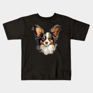 Adorable Delight: Sweet Papillon Dog Kids T-Shirt